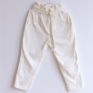 Zara Off-White Paperbag Waist Jeans